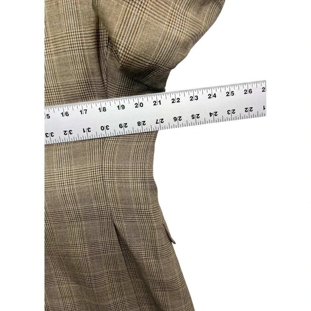 Tommy Hilfiger 40S Tan Glen Plaid Wool Blazer Jacket Sport Suit Coat Lightweight